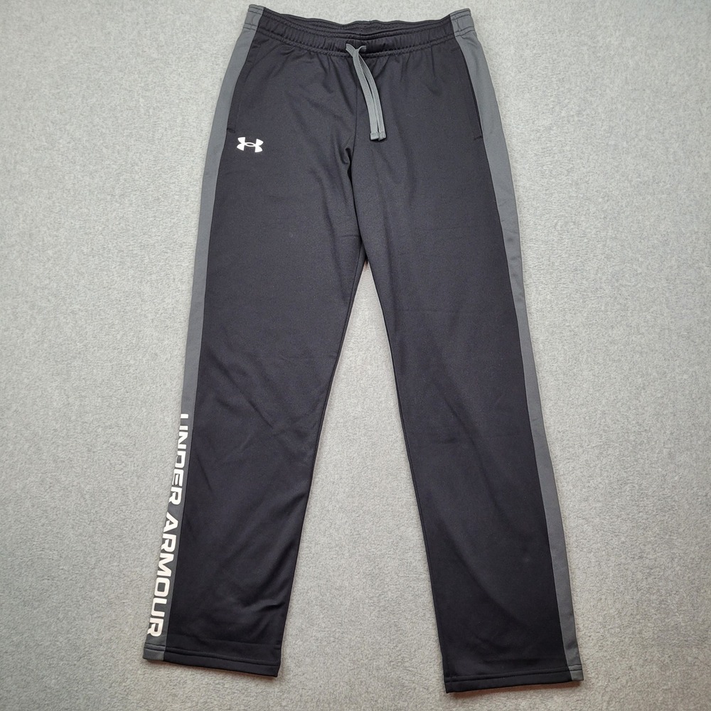 Under Armour Sweatpants Youth Large‎ Black Gray Loose Fit Drawstring Athletic